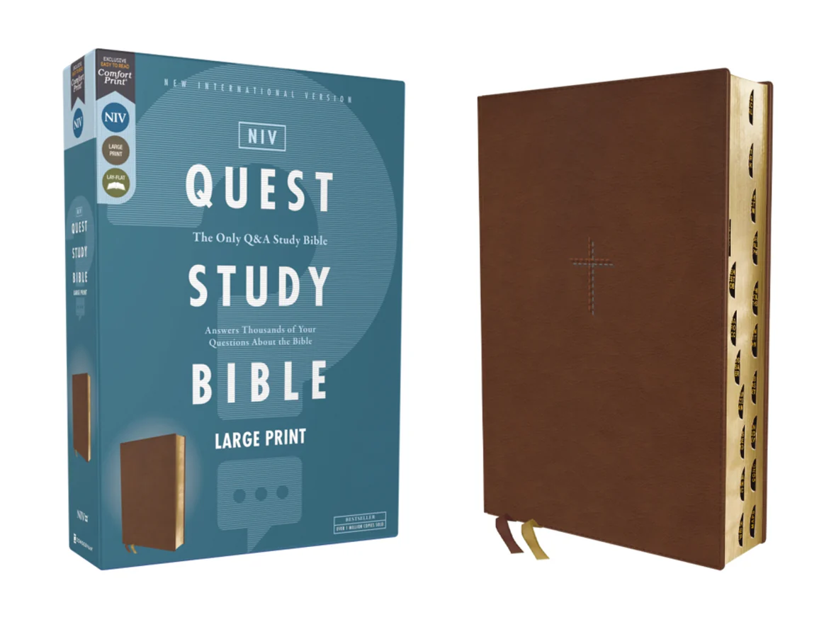 NIV, Quest Study Bible, Large Print, The Only Q and A Study Bible